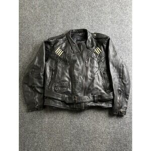 Womens Fire Bird Leather Motorcycle Biker Jacket 3M Thinsulate, Size 12